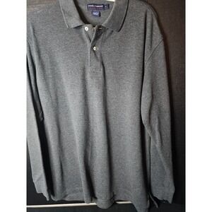 Daniel Cremieux Mens Grey Long Sleeve Polo Size XL